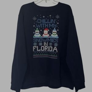 Ugly Sweater Christmas  Men Sweatshirt with Snowman Design Size L